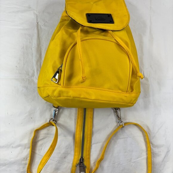 Steve Madden Womens Yellow Mini Nylon Sling Zip Backpack Travel Bag - Picture 11 of 13